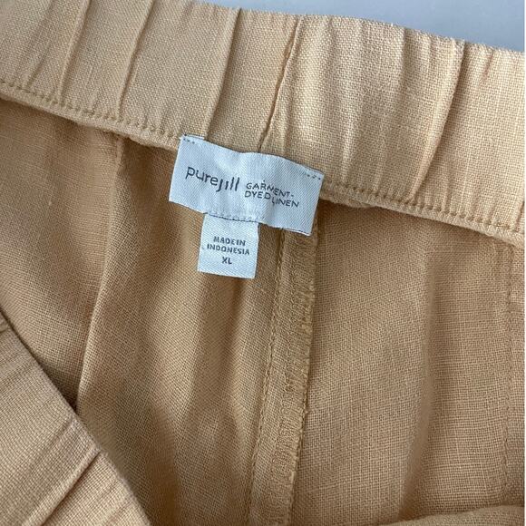 Pure Jill Garment dyed linen orange pull on pants XL - Picture 4 of 6